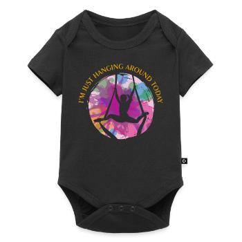 Aerialist Hanging Around Aerial Yoga Aerial Silk - Baby Premium short-sleeve bodysuit - black - Front