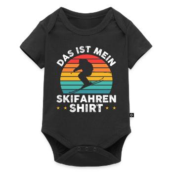 Skifahren - Baby Premium Kurzarmbody - Schwarz - Vorne