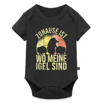Zuhause ist wo meine Igel sind Tier Wald - Baby Premium Kurzarmbody - Schwarz - Vorne