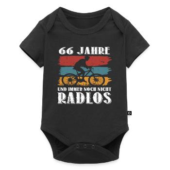 66 Jahre Fahrrad Bike 66 Geburtstag Mountainbike - Baby Premium Kurzarmbody - Schwarz - Vorne