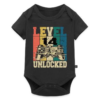Level 14 Unlocked - Baby Premium short-sleeve bodysuit - black - Front