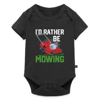 I'd Rather Be Mowing Lawn Mowing - Baby Premium short-sleeve bodysuit - black - Front