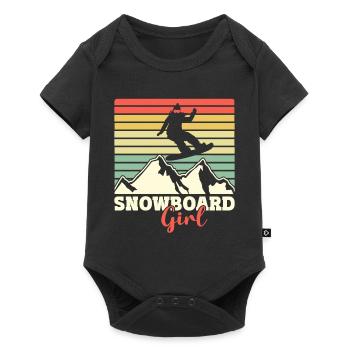 Snowboarding Snowboard Girl - Baby Premium short-sleeve bodysuit - black - Front