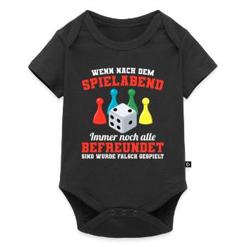 Gesellschaftsspiele Spieleabend Brettspiele - Baby Premium Kurzarmbody - Schwarz - Vorne