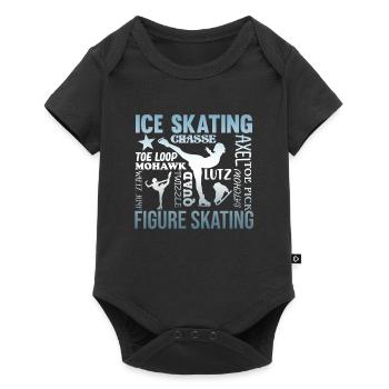 Vintage Ice Skating Figure Skating Skater Lovers - Baby Premium short-sleeve bodysuit - black - Front