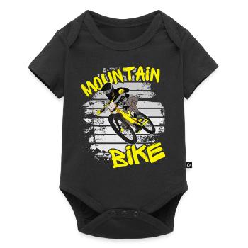 Mountainbiker / MTB Downhill Fahrrad Sprüche Bike - Baby Premium Kurzarmbody - Schwarz - Vorne