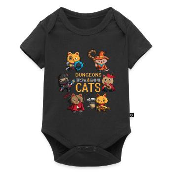 Katzenbesitzer Dungeons Cats Stubentiger Hauskatze - Baby Premium Kurzarmbody - Schwarz - Vorne