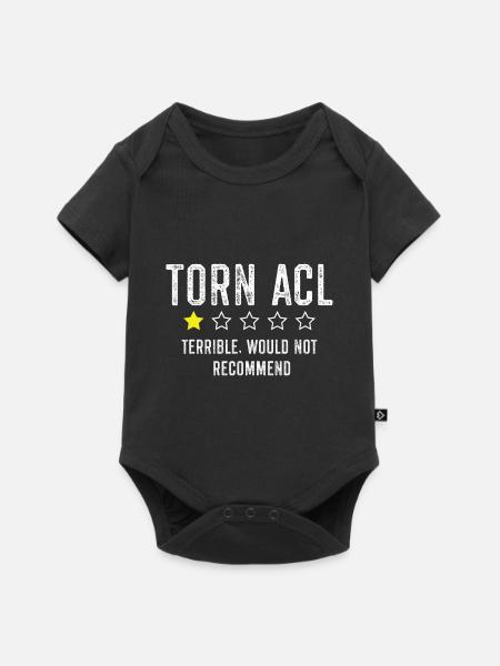 Lustige zerrissene ACL-Chirurgie - Baby Premium Kurzarmbody - Schwarz