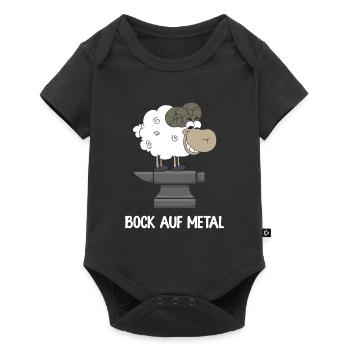 Bock Auf Metal Heavy Metal Amboss - Baby Premium Kurzarmbody - Schwarz - Vorne