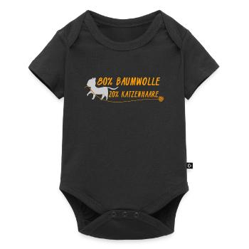 Lustiges süßes Katzen Design 80% 20% - Baby Premium Kurzarmbody - Schwarz - Vorne