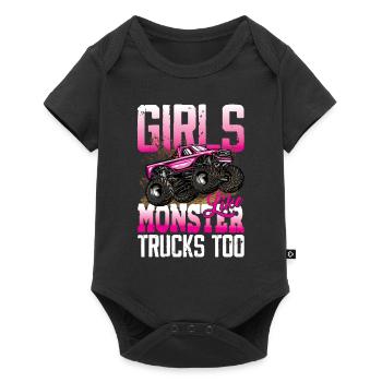 Girls Like Monster Trucks Too pour femmes et - Body à manches courtes Premium Bébé - noir - Devant