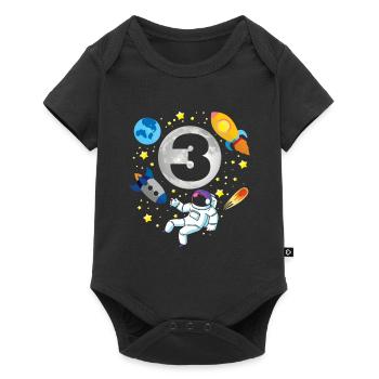 Astronaut | Space | 3th Bday | 3 Years Old Bday - Baby Premium short-sleeve bodysuit - black - Front