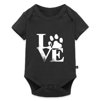 Amour Chien Patte Chien Drôle - Body à manches courtes Premium Bébé - noir - Devant