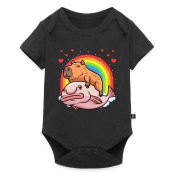 Capybara Kawaii Blobfish Capybara With - Baby Premium short-sleeve bodysuit - black - Front