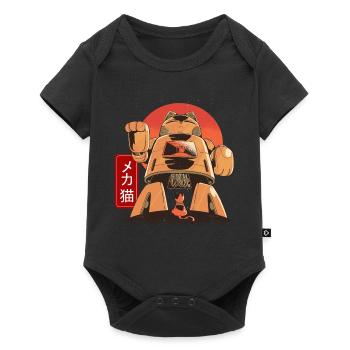 Cat Mech Robot Anime Mécanique Japonaise - Body à manches courtes Premium Bébé - noir - Devant
