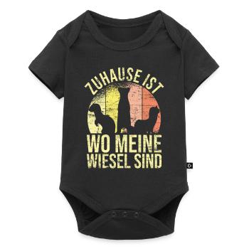 Zuhause ist wo meine Wiesel sind - Baby Premium Kurzarmbody - Schwarz - Vorne