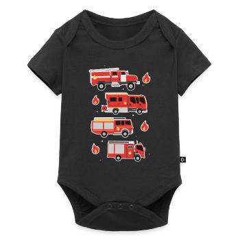 Feuerwehr Kinder & Baby Design - Baby Premium Kurzarmbody - Schwarz - Vorne