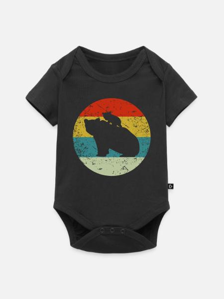 Bärenliebhaber - Baby Premium Kurzarmbody - Schwarz