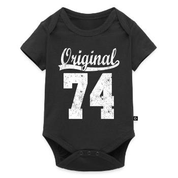 74 born Gift - Baby Premium short-sleeve bodysuit - black - Front
