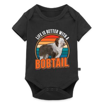 Life is better with a Bobtail - Baby Premium short-sleeve bodysuit - black - Front