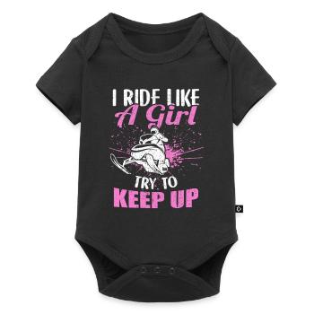 Snowmobiling I Ride Like A Girl Try To Keep Up - Baby Premium short-sleeve bodysuit - black - Front
