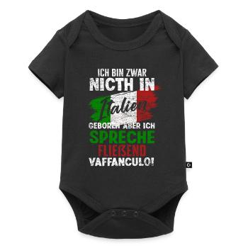 Italien Sprache Italienische Flagge - Baby Premium Kurzarmbody - Schwarz - Vorne