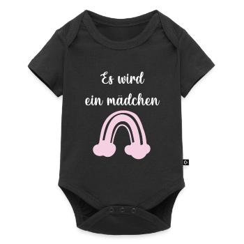 Es wird ein Mädchen! - Baby Premium Kurzarmbody - Schwarz - Vorne