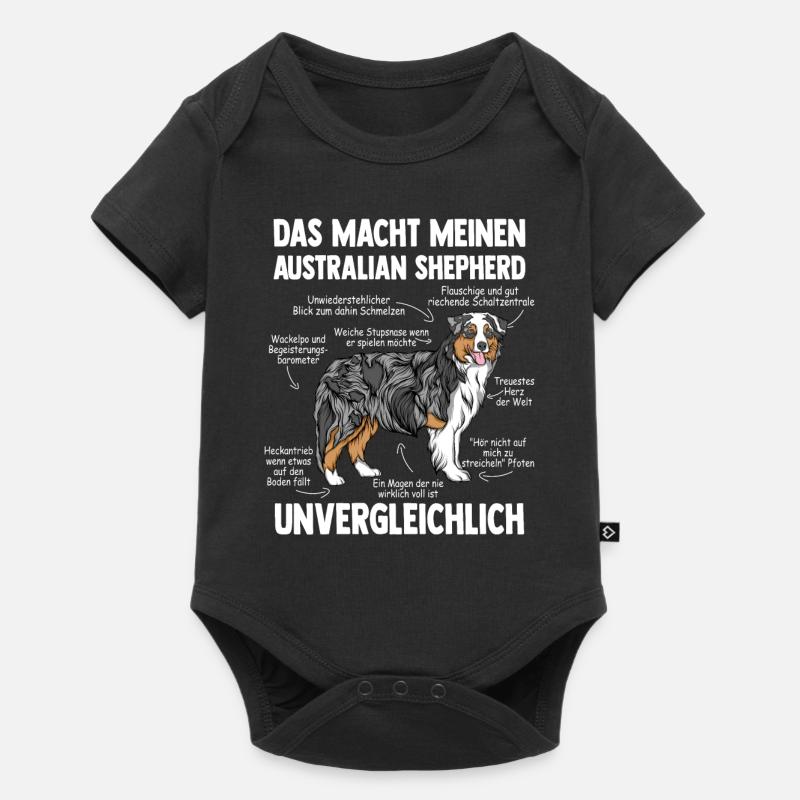 Australian Shepherd Aussie - Baby Premium Kurzarmbody - Schwarz