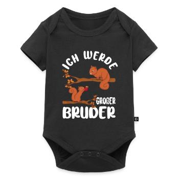 Ich werde Großer Bruder Baumfuchs Brüder - Baby Premium Kurzarmbody - Schwarz - Vorne