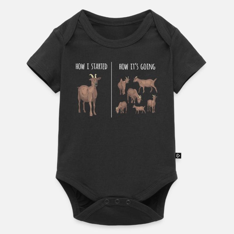 Chèvre, chèvres, amoureux des chèvres - Body à manches courtes Premium Bébé - noir