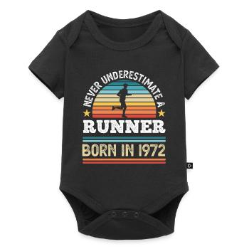 Runner born 1972 50th Birthday running Gift - Baby Premium short-sleeve bodysuit - black - Front