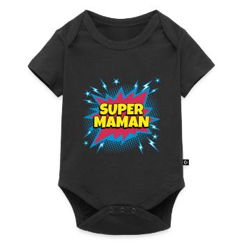 Super Maman super héro supermaman - Body à manches courtes Premium Bébé - noir - Devant