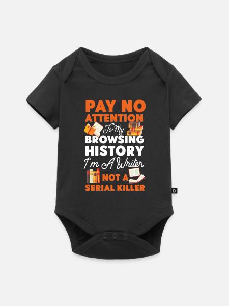 Writing Book Novel Writer & - Baby Premium Kurzarmbody - Schwarz