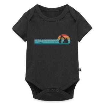 Vintage Bagger Retro Sonnenuntergang Geschenk - Baby Premium Kurzarmbody - Schwarz - Vorne