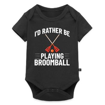 Broomball Stock Jeu de joueur de balle Jeu de joueur - Body à manches courtes Premium Bébé - noir - Devant