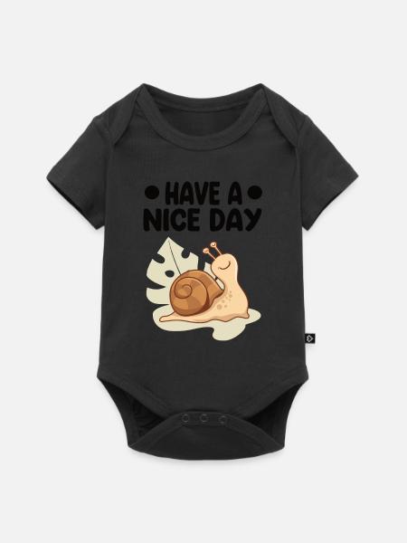 Schnecke - Baby Premium Kurzarmbody - Schwarz