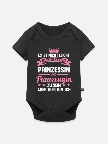 Prinzessin Trauzeugin - Baby Premium Kurzarmbody - Schwarz