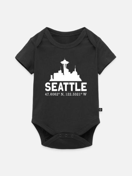 Seattle - Baby Premium Kurzarmbody - Schwarz