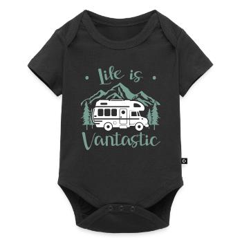 Van Life Motorhome Camping Freugeist Travel - Baby Premium short-sleeve bodysuit - black - Front