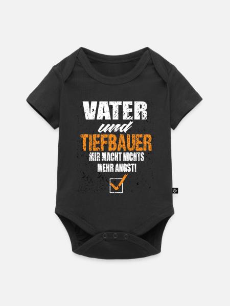 Vater und Tiefbauer - Baby Premium Kurzarmbody - Schwarz