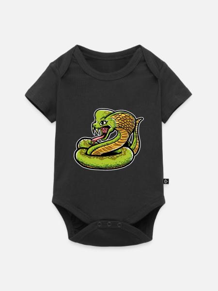 Cobra Schlangen Liebhaber - Baby Premium Kurzarmbody - Schwarz