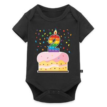 Pop It 2nd Birthday Cake Girls Boys Fidget - Baby Premium short-sleeve bodysuit - black - Front