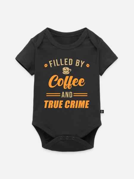 Kaffee und True Crime - Baby Premium Kurzarmbody - Schwarz