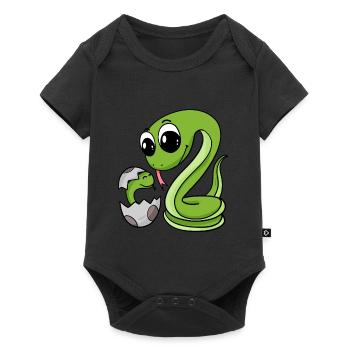 Serpent avec bébé serpent - Body à manches courtes Premium Bébé - noir - Devant