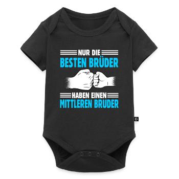 Brüder Mittlerer Bruder - Baby Premium Kurzarmbody - Schwarz - Vorne