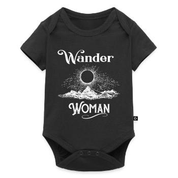 Wander Woman Berg Wandern Design für Damen - Baby Premium Kurzarmbody - Schwarz - Vorne
