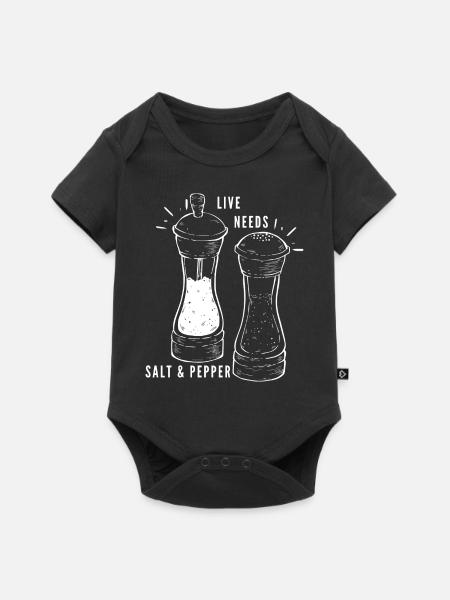 Mutmacher Salz und Pfeffer - Baby Premium Kurzarmbody - Schwarz