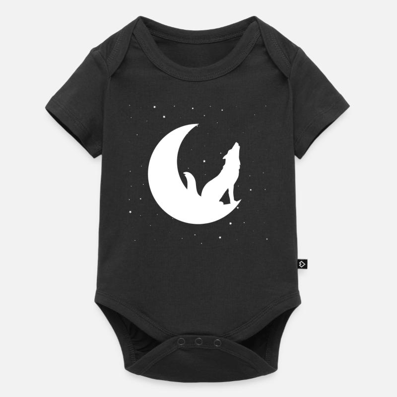 Loup Lune - Body à manches courtes Premium Bébé - noir