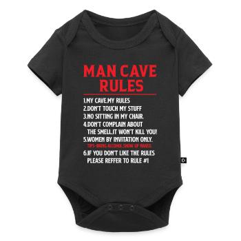 Man Cave Rules - Mancave Joke - Baby Premium short-sleeve bodysuit - black - Front