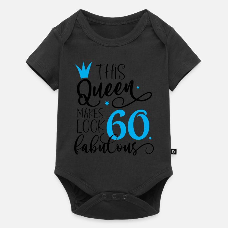 60 et fabuleux, drôle 60e anniversaire, 60e anniversaire - Body à manches courtes Premium Bébé - noir